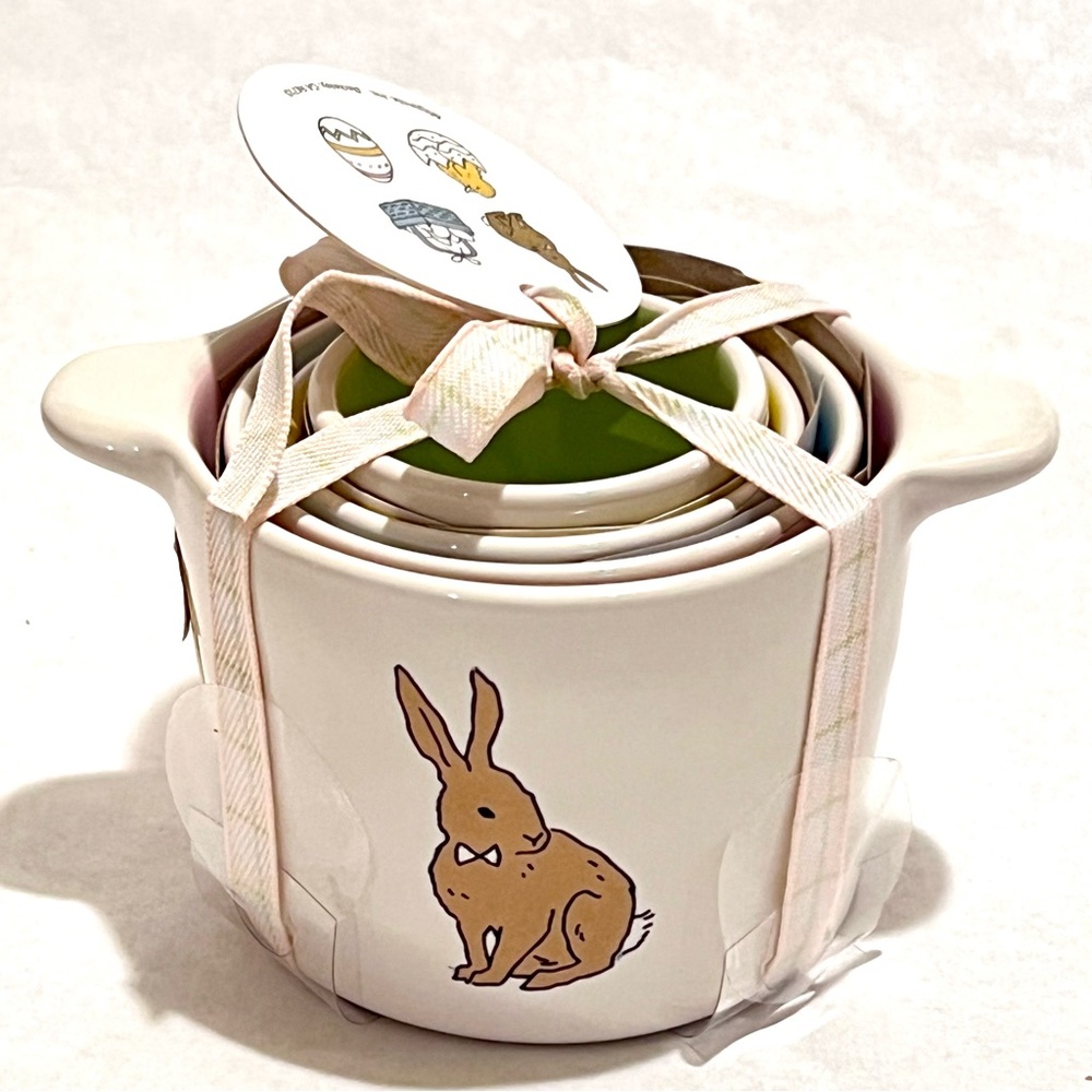Rae Dunn Easter Set of 4 Ceramic Measuring Cups